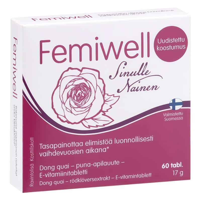 Femiwell Phytoestrogens tablets with dong quai red clover and vitamin E for women hormonal balance