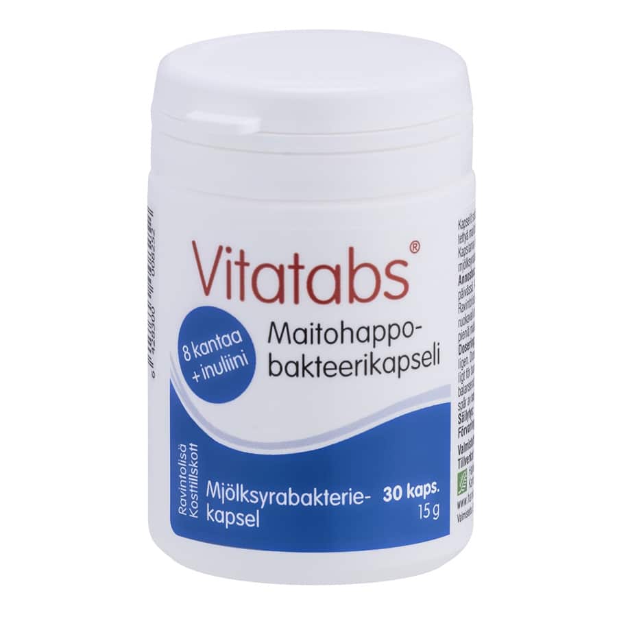 Vitatabs lactic acid bacteria probiotic capsules with inulin for digestive and gut health support