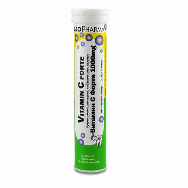 Vitamin C Forte 1000 mg Effervescent soluble tablets with orange flavor