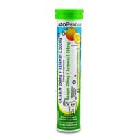 Calcium + Vitamin C 20 effervescent tablets with orange flavor food supplement with sweeteners
